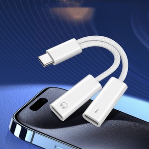 USB C Splitter to Dual Type USB C Headphone 3 <strong>5</strong> Jack <strong>Audio</strong> <strong>Adapter</strong> 2 in <strong>1</strong> Fast Charge Cable - Product Image 2