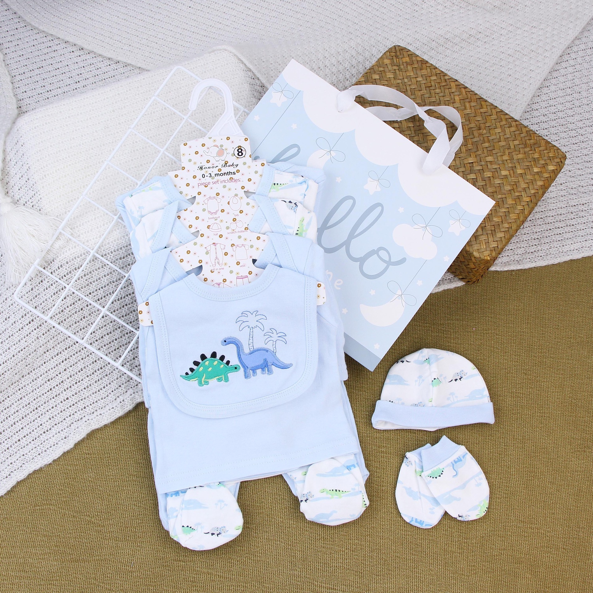 Vêtements bébé dinosaure bleu vert