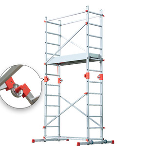 Andamio multiusos de dos capas, escalera recta variable, aleación de aluminio - Product Image 1