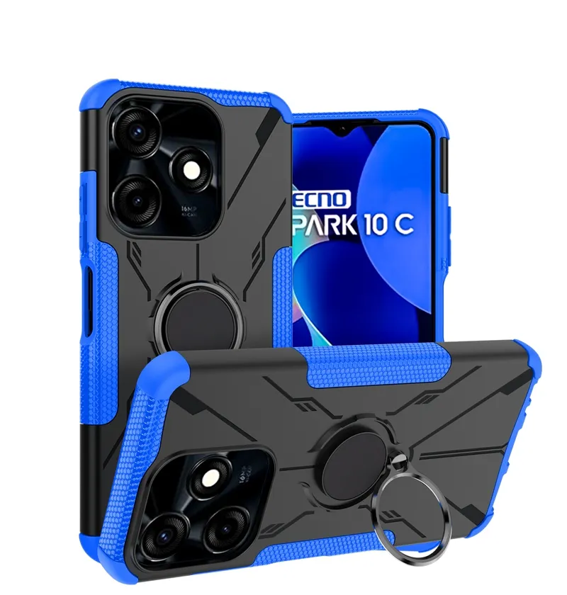 Haute qualité TPU & PC anneau béquille Mecha coque de téléphone pour INFINIX Tecno Spark 10C GO 2023 vente en gros personnaliser étui antichoc