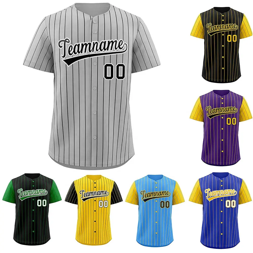 Factory Wholesale Men Baseball Youth Uniform Custom Printing Short Sleeve Men's Baseball Custom Baseball Jersey