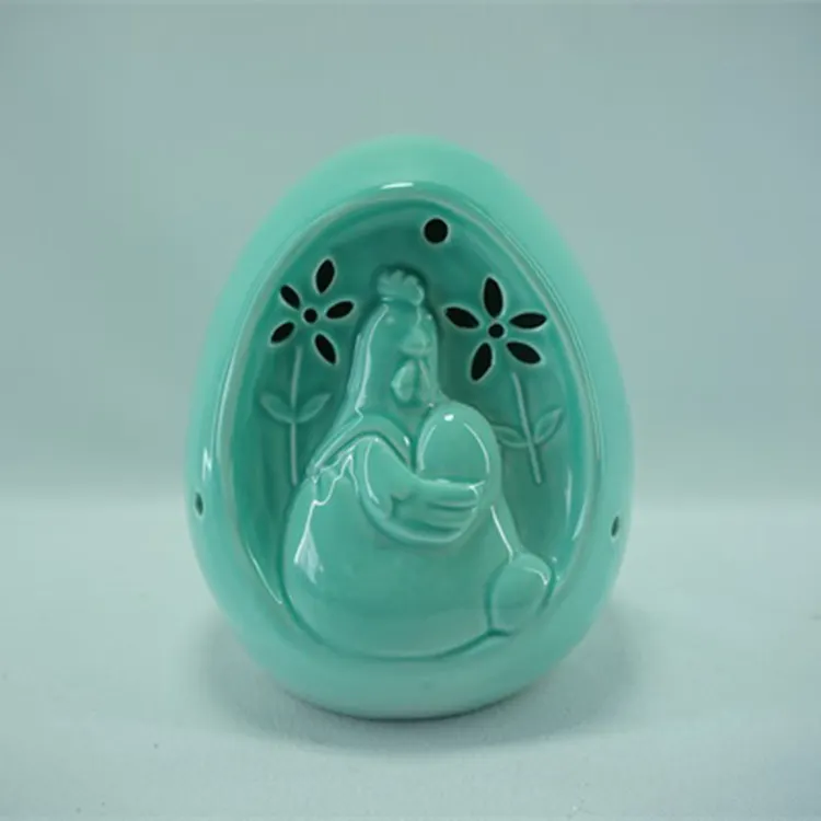 Atacado porcelana artesanato criativo ovo de cerâmica com decorações de LED Estátuas decoração de casa disponível