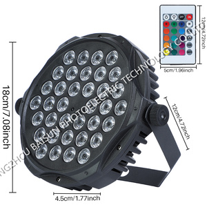 LED ไฟพาร์พลาสติก3W * 36 RGB 3 In 1,ใหม่บางเฉียบพร้อมรีโมทสำหรับตกแต่งเวทีบาร์งานเลี้ยง - Product Image 1