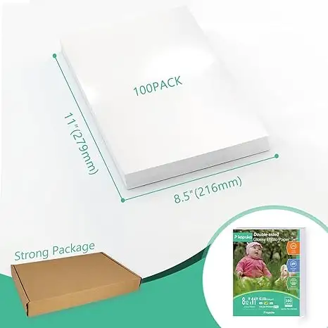 Double Sided Glossy Photo Paper, Thick Glossy Paper for Cardstock, Printer gloss art glossy white paper