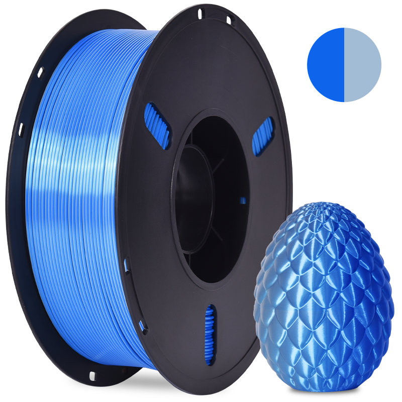 PLA Silk Dual Blue-Silver 1kg