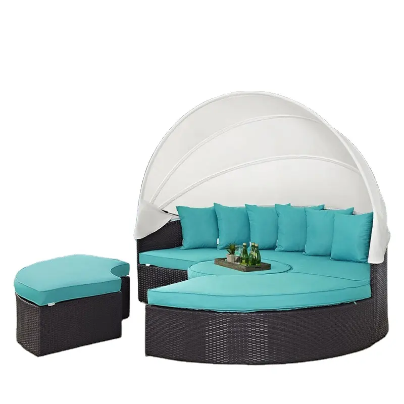 Sofá redondo moderno Camas de día Muebles de exterior Tumbonas y camas de Sol para relajarse Hoteles Parques Villas