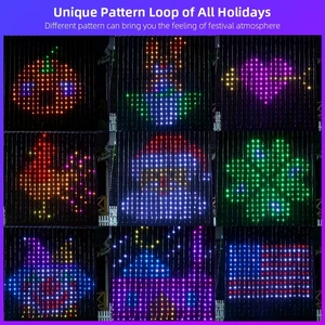 DIY RGB 400 LED Pixel cortina luces patrón texto programable música sincronización decorativa Led luces cadena con Control de aplicación - Product Image 3