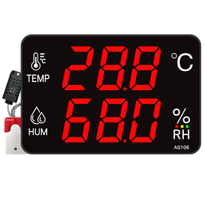 Placa de humedad de temperatura Digital LED Dipaly higrómetro Sensor de temperatura con sonda de alarma externa con Cable 3M AS106G - Product Image 1