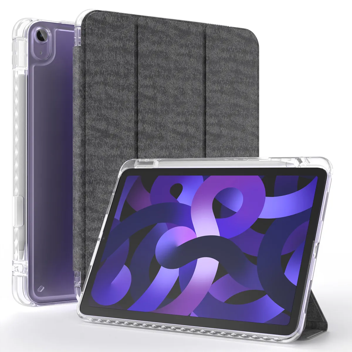 Étui de protection antichoc souple en TPU avec porte-crayon pour iPad Air 4 étui 10.9 pouces 2020 Ipad Air 5 étui 10.9 pouces 2022