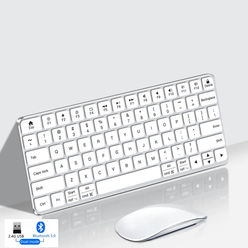 Set Keyboard dan Mouse, 78 tombol ajaib dan Mouse cocok untuk iMac iPad komputer USB 2.4G nirkabel dapat diisi ulang