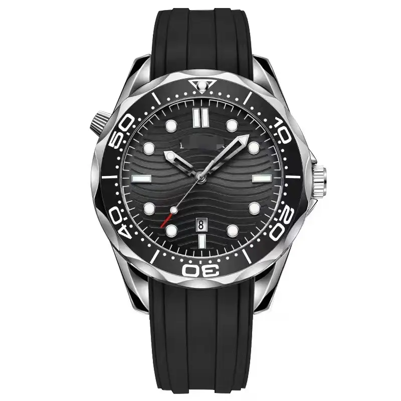 Reloj deportivo de silicona popular con patrón de onda para hombre, reloj de hombre con calendario de gama alta a la moda