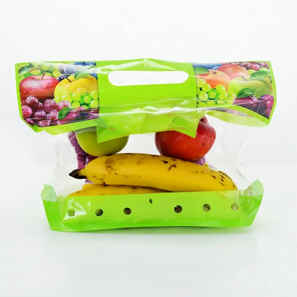 透明スタンドアップポーチポリフラットプラスチックプロデュースバッグオンロール食品貯蔵透明包装果物野菜パン