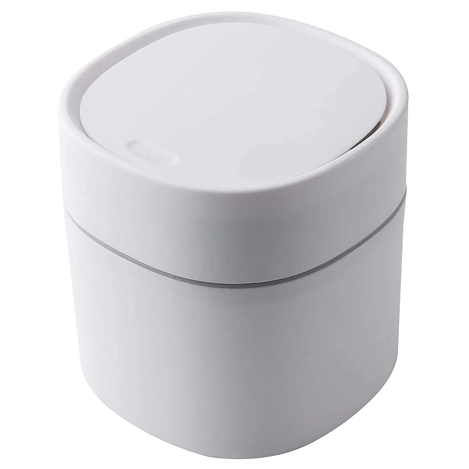 Mini poubelle en plastique avec couvercle corbeille pour vanité de salle de bain, bureau, Table ou Table basse-Dispose de ronds en coton