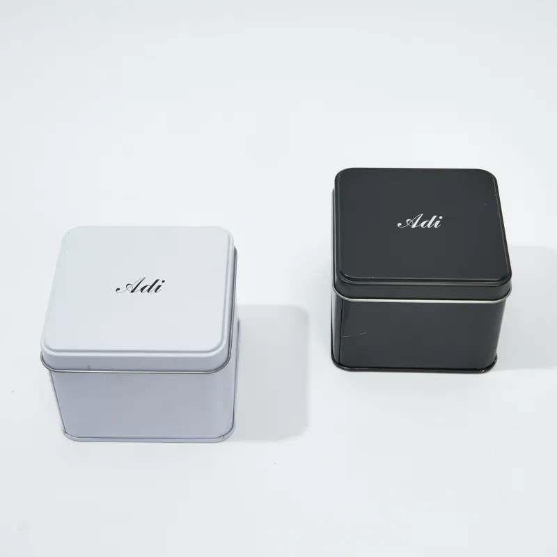कस्टम लोगो उपहार प्रदर्शन OEM पैकेजिंग घड़ी भंडारण बॉक्स लक्जरी सफेद षट्कोण टिन कैन सफेद धातु टिन बॉक्स