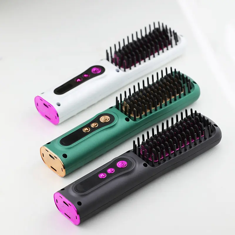 USBミニポータブルヘアスタイリングツールマイナスイオン電気ワイヤレスコードレスヘアストレートナーブッシュホットコーム