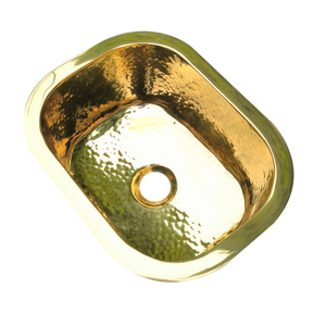 30.5cm Undermount <strong>Drop</strong>-in Hand Made <strong>Rectangular</strong> Shiny Gold Stainless Steel Wash Basin <strong>Sink</strong> for Bathroom - Product Image 1