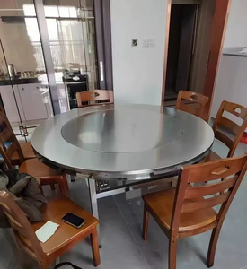 Custom Home Stainless Steel Foldable <strong>Rotary</strong> Dining <strong>Table</strong> 304Tables Premium Furniture for Comfort and Style