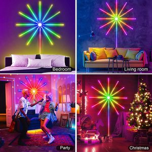 זיקוקין <span class=keywords><strong>LED</strong></span> רצועת אור RGB שליטת קול סימפוניה זיקוקי אור חתונת חג המולד מוסיקה בקרת מלא ערכת חלום מטאור מנורה