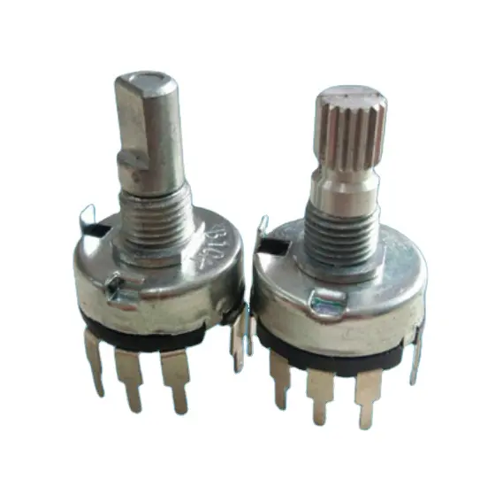 R1701n 17Mm B500k Draaiknop Potentiometer Met Schakelaar Metalen As