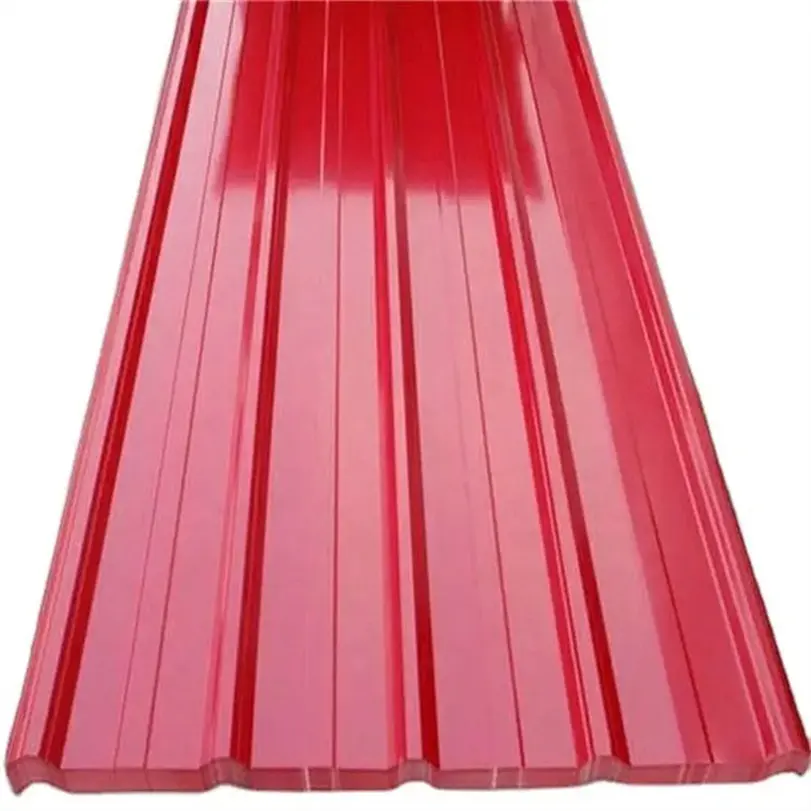 Lembar baja pra-cat bata baja merah lembar baja atap profesional ubin logam atap