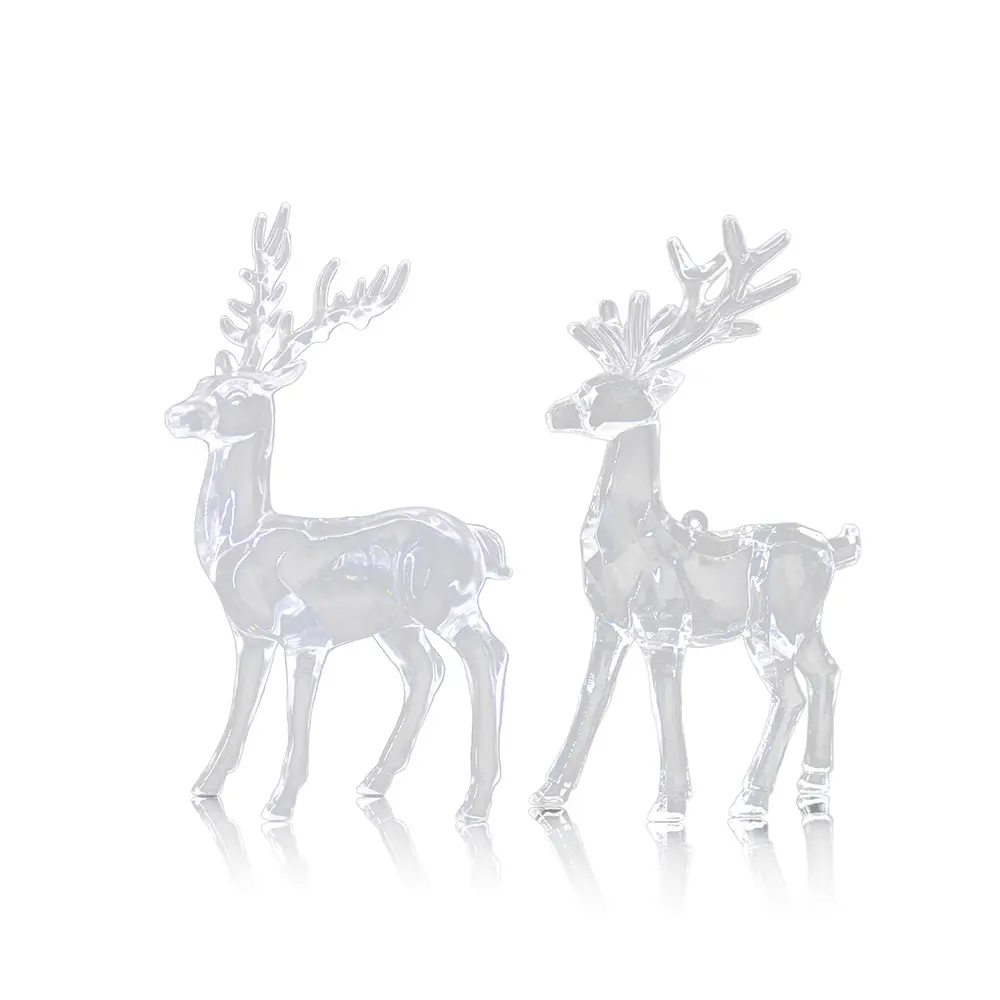 Navidad acrílico cristal ciervo colgante ornamento alce Reno estatuilla para árbol decoración juguete para atractivo festivo