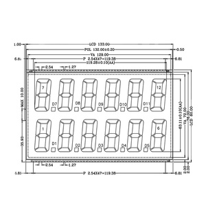 Großhandel <span class=keywords><strong>LCD</strong></span>-Bildschirm Monochrom-<span class=keywords><strong>Display</strong></span> 7 <span class=keywords><strong>Segment</strong></span> 12-stelliges TN-Auto-<span class=keywords><strong>LCD</strong></span>-<span class=keywords><strong>Display</strong></span> für Kraftstoffsp ender - Product Image 1