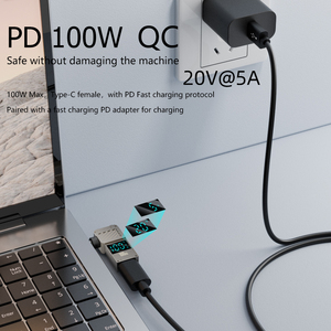 USB Cからラップトップ充電アダプターメスタイプCからオスDC 4.5x 3.0mmバレルジャックプラグコンバータ100W PD電源充電器LED付き - Product Image 5