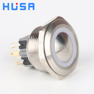 Fabrika doğrudan satış 30mm pirinç top şekli halka LED ışıklı Push Button anahtarı 1NO1NC su geçirmez IP65 anlık Anti-Vandal - Product Image 4