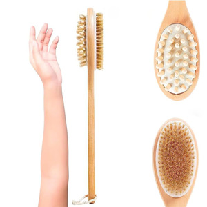 Borçlu banyo WOW el duş kuru fırça uzun saplı Oval şekilli masaj geri vücut uygulama için ovmak fırça