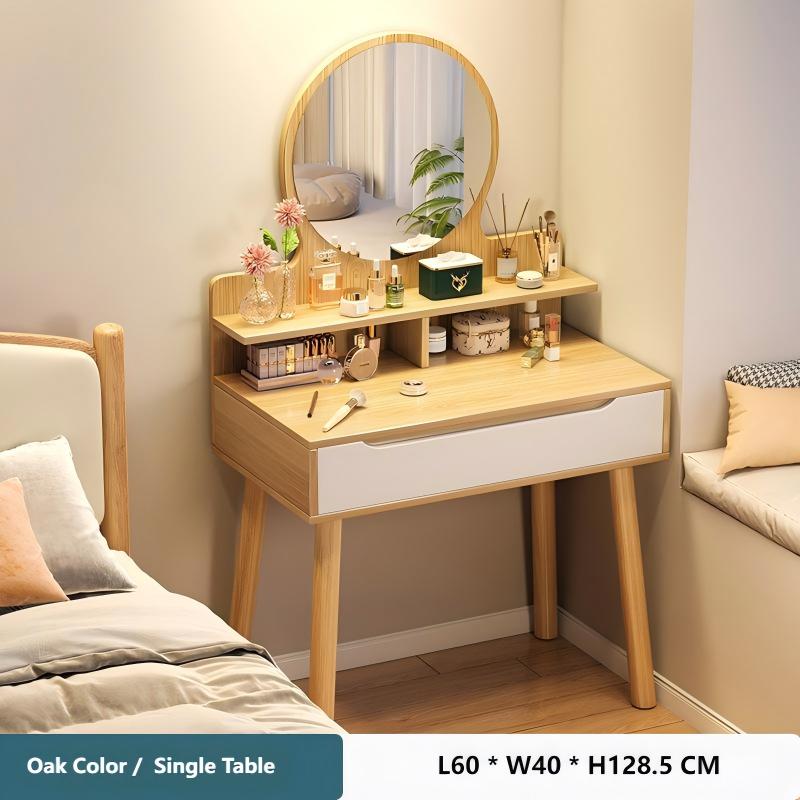 Oak color + white / Single Table