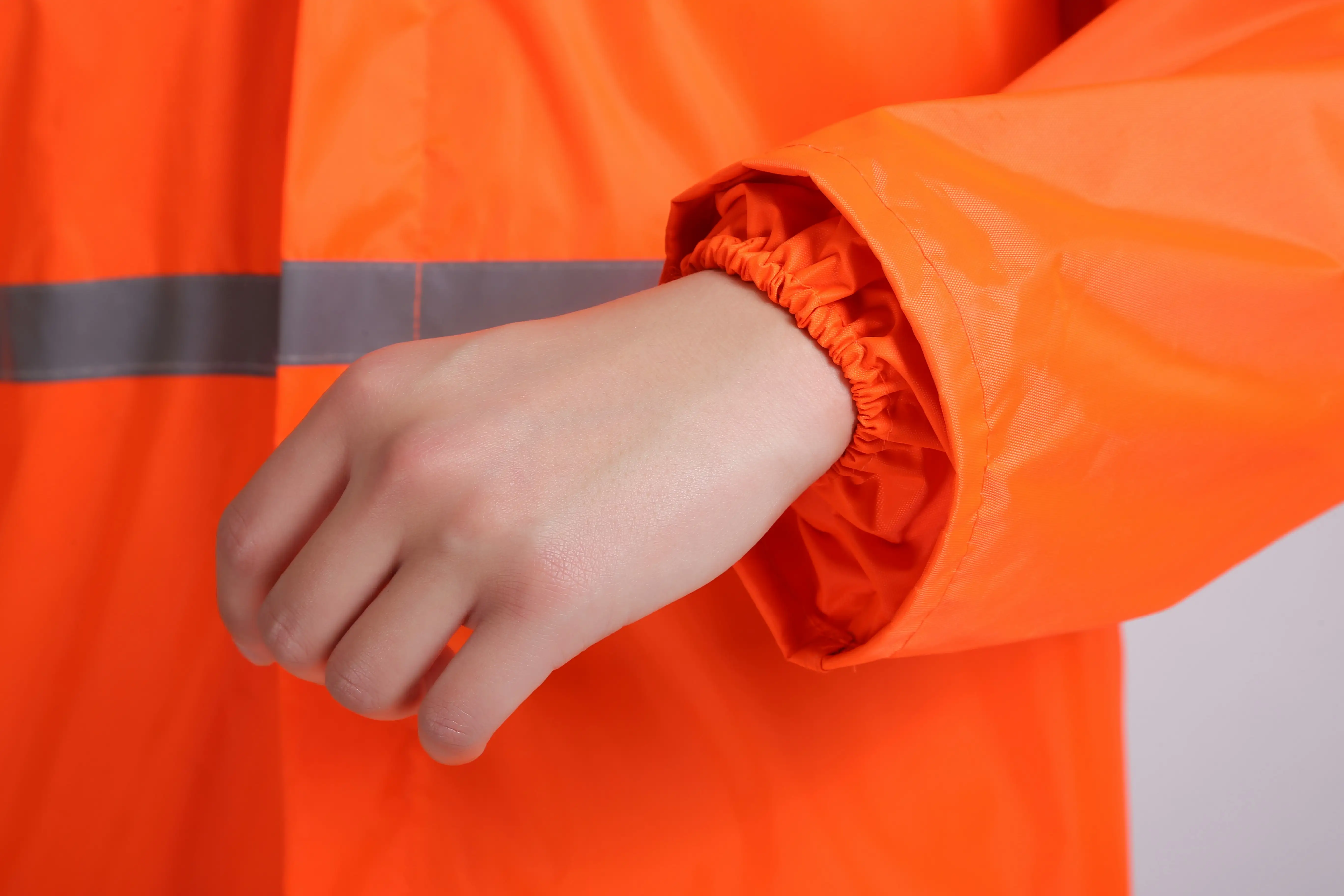 Taffetas Orange PVC 170t/190t Imperméable Poncho Imperméable Style Industriel Polyester/PVC Imperméable À Capuche