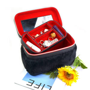 Mexdtravel Bolsa de viagem portátil de dupla camada para cosméticos, organizador de maquiagem, estojo de pele quente/caixa de maquiagem, caixa de viagem