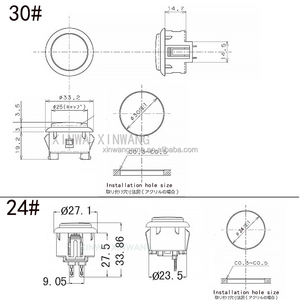 Sanwa 30mm Arcade Druckknopf OBSF24 Schalter Kunststoff Ersatz knöpfe für Nintendo MAME Raspberry Pi 5V Münz zahlungs methode - Product Image 6