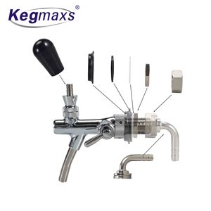 Kegmaxs ก๊อกน้ำแบบปรับได้สำหรับเบียร์,ก๊อกน้ำควบคุมการไหลของเบียร์ก้านชุบโครเมี่ยม G5/8ก๊อกสำหรับชงที่บ้าน - Product Image 5