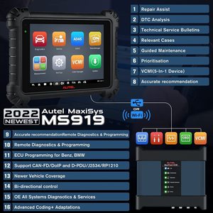 AUTEL MaxiSys MS919 Auto diagnose tools Auto-VIN-Technologie ECU-Codierung und Programmierung 10-Zoll-Tablet-Scanner