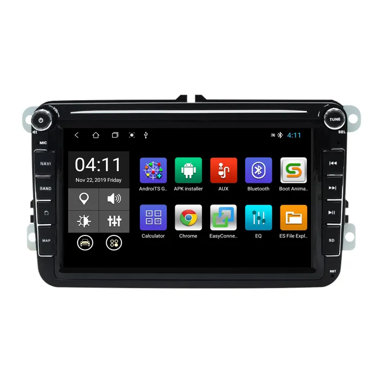 Autoradio 8 pouces Android 11, 2 Din, pour VW PASSAT POLO GOLF 5 6, multimédia stéréo, Gps, Wifi, Bt, Fm, sans DVD