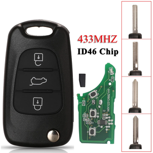 3ボタンフリップリモートカーキー433MhzID46チップforHyundai I20 I30 IX35 Avante Fit Kia K2K5 Sportage Auto Key Fob - Product Image 1