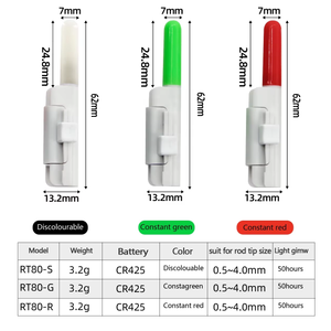 ZHUO <strong>RUN</strong> Factory Night Fishing Clip-on Red/green/smart Sensor Flash Light LED Fishing Alarm 0.5~4.5mm Rods Rod <strong>Tip</strong> Light RT80 - Product Image 2