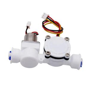 Caudalímetro de pulso Válvula integrada Caudalímetro líquido Sensor de flujo de agua Caudalímetro Hall de baja potencia Conexión rápida de 2 grifos - Product Image 3