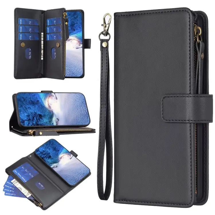 BF Style 19 pour Nokia G21 G11 4G étui de téléphone en cuir PU poche à glissière portefeuille couverture avec support