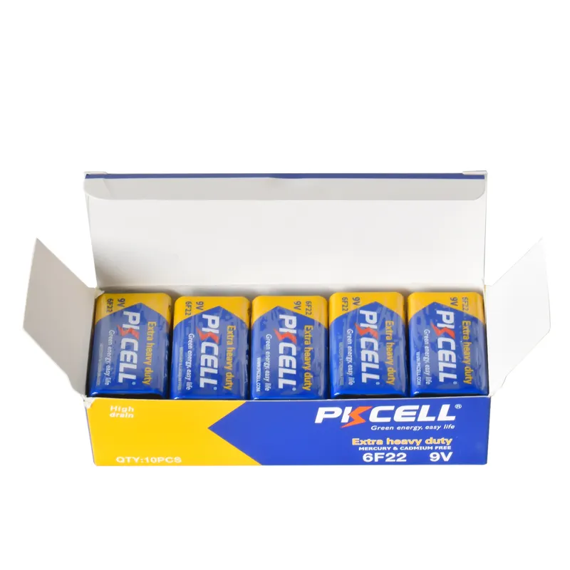 PKCELLブランドのパワープラス9vカーボン亜鉛電池9Vヘビーデューティーバッテリー超ヘビーデューティーバッテリー006p6f229vプライマリドライバッテリー