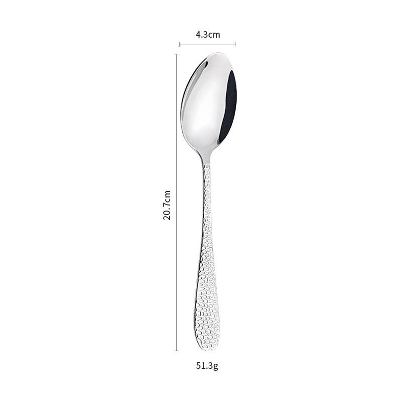 Snake skin pattern main meal spoon - silver opp