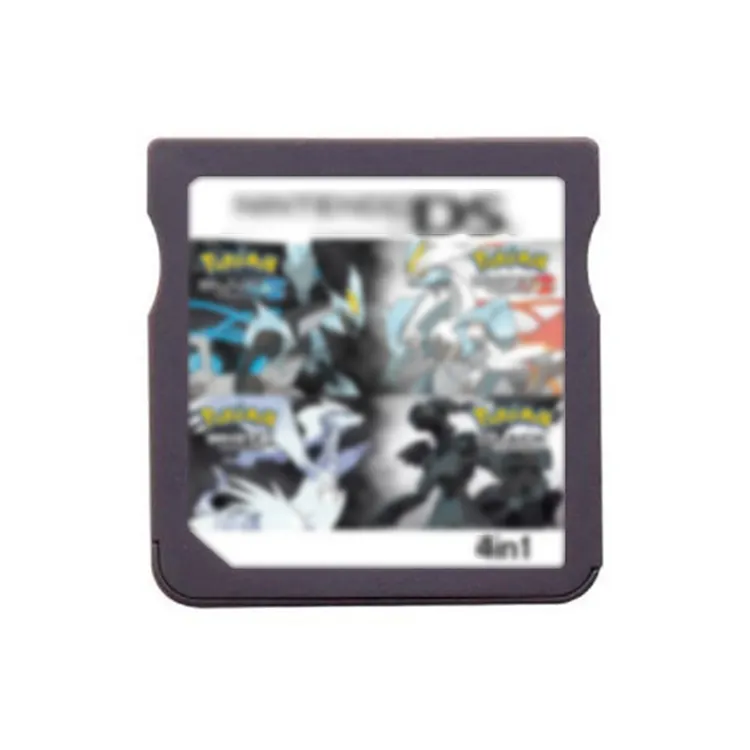 Cartouche de jeux vidéo 4 en 1 Carte de console de jeu Pokemoned noir et blanc 1 & 2 Carte de jeu pour Nintendo 3DS NDSI NDSL NDS Lite