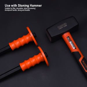 Protector de mano doble y mango de agarre suave, cincel frío plano y de punto, protección de agarre, cincel de punto plano