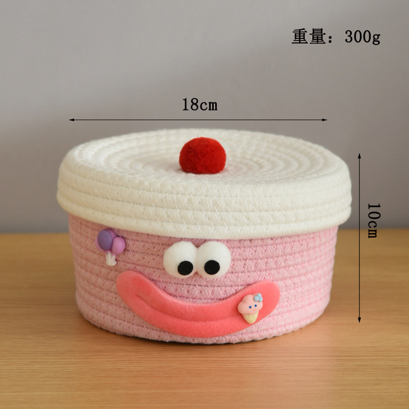 Blanc avec rose-sourire grande bouche 18*10