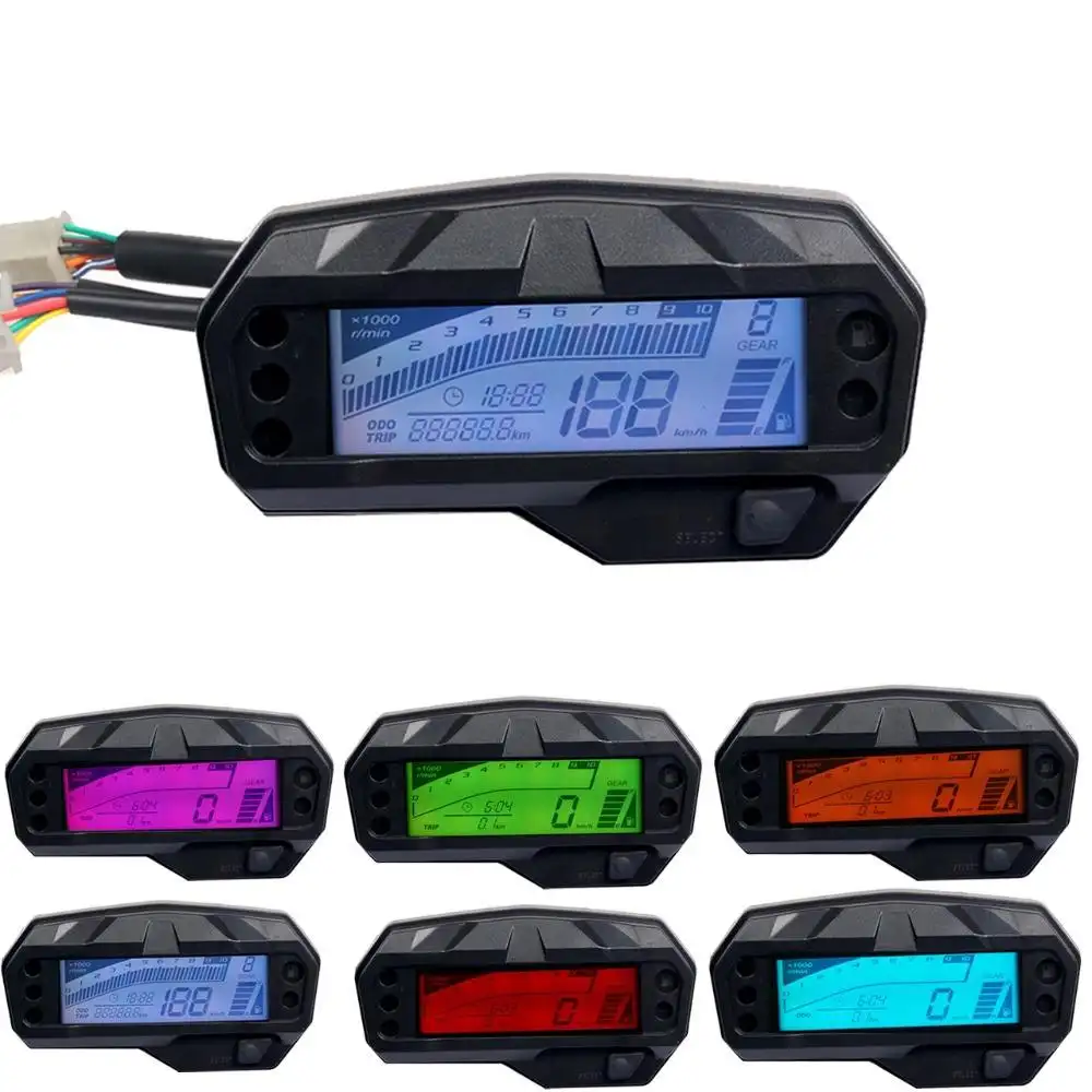 Tacómetro Digital con pantalla a 7 colores para motocicleta, velocímetro con pantalla LCD, para Yamaha FZ16