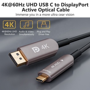 Gold Plated Fiber Type-C Type C USB C Thunderbolt 3 to 4K 60Hz Display Port Displayport DP 1.2 Cable 1M 2M 3M 5M 10M 15M 20M 30M