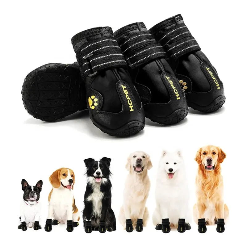 Respirável Dog Boots Macio Aacolchoado Dog Shoes Paw Protector Impermeável Anti-Slip Rubber Booties Para Cães Outdoor Walking