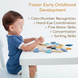 幼児向けシリコーンナンバーパズル,モンテッソーリ教育学習玩具,就学前向けカラフルなカウントパズル - Product Image 5