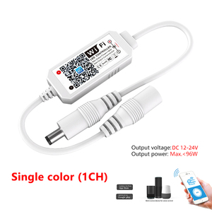 Wi-Fi Smart мини светодиодный контроллер одного цвета RGB RGBW с входным напряжением постоянного тока 5 В, 12 В, 24 В постоянного тока, 100W & удаленным АРР контролем голоса Музыка для умного дома освещения - Product Image 2